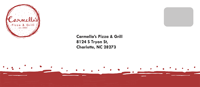 image of Carmellas redesigned business envelope