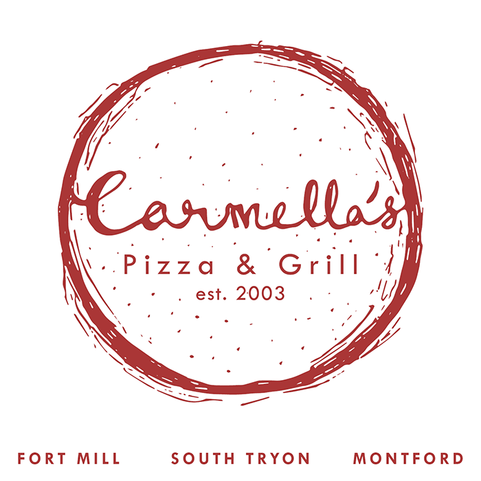 Image of the redesigned Carmellas Pizza and Grill menu cover