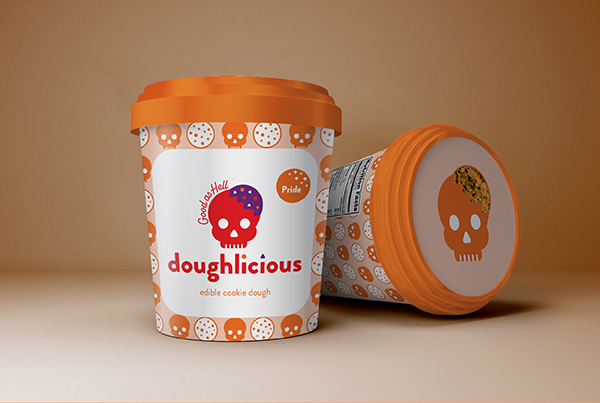 Image of cookie dough packaging orange flavor