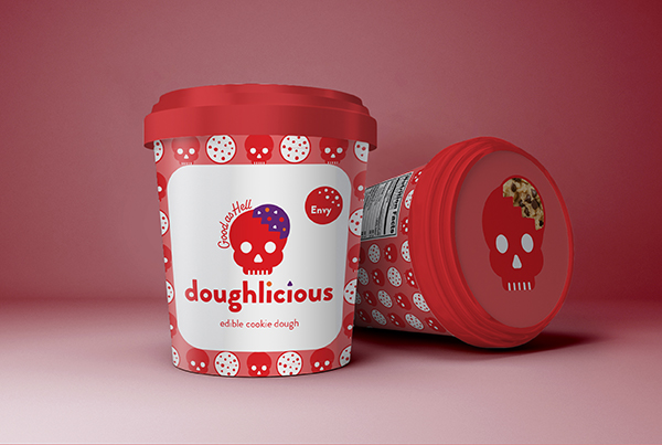 Image of cookie dough packaging red flavor