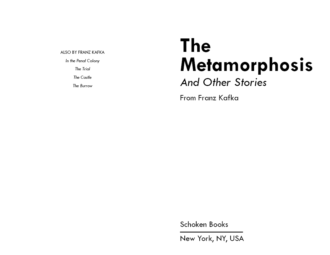 Image of The Metamorphosis inner book design