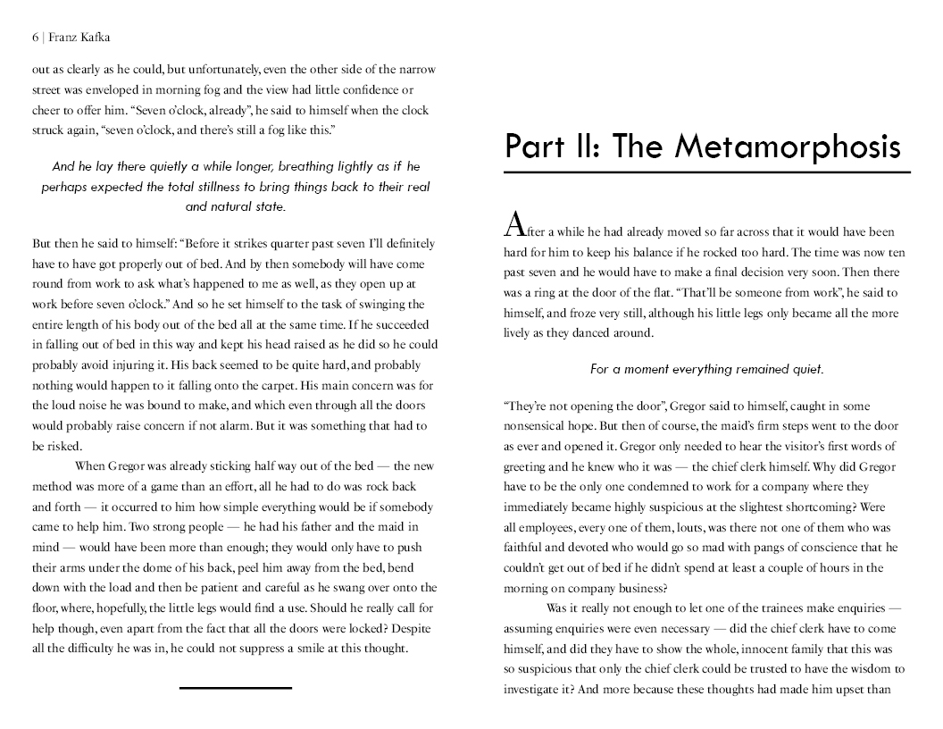 Image of The Metamorphosis inner book design