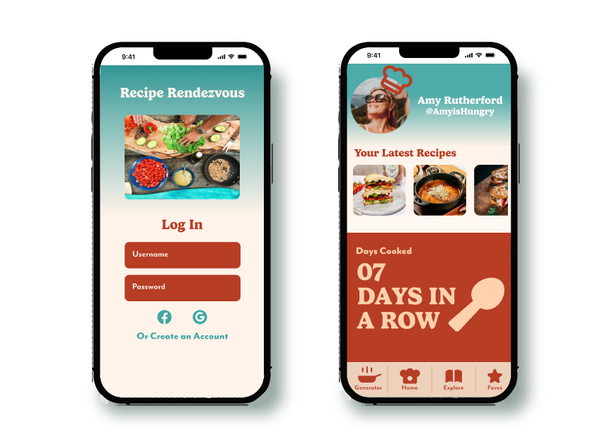 Recipe Rendezvous UX/UI App Prototype Project