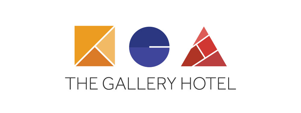 Image of The Gallery Hotel's logo made of shapes.