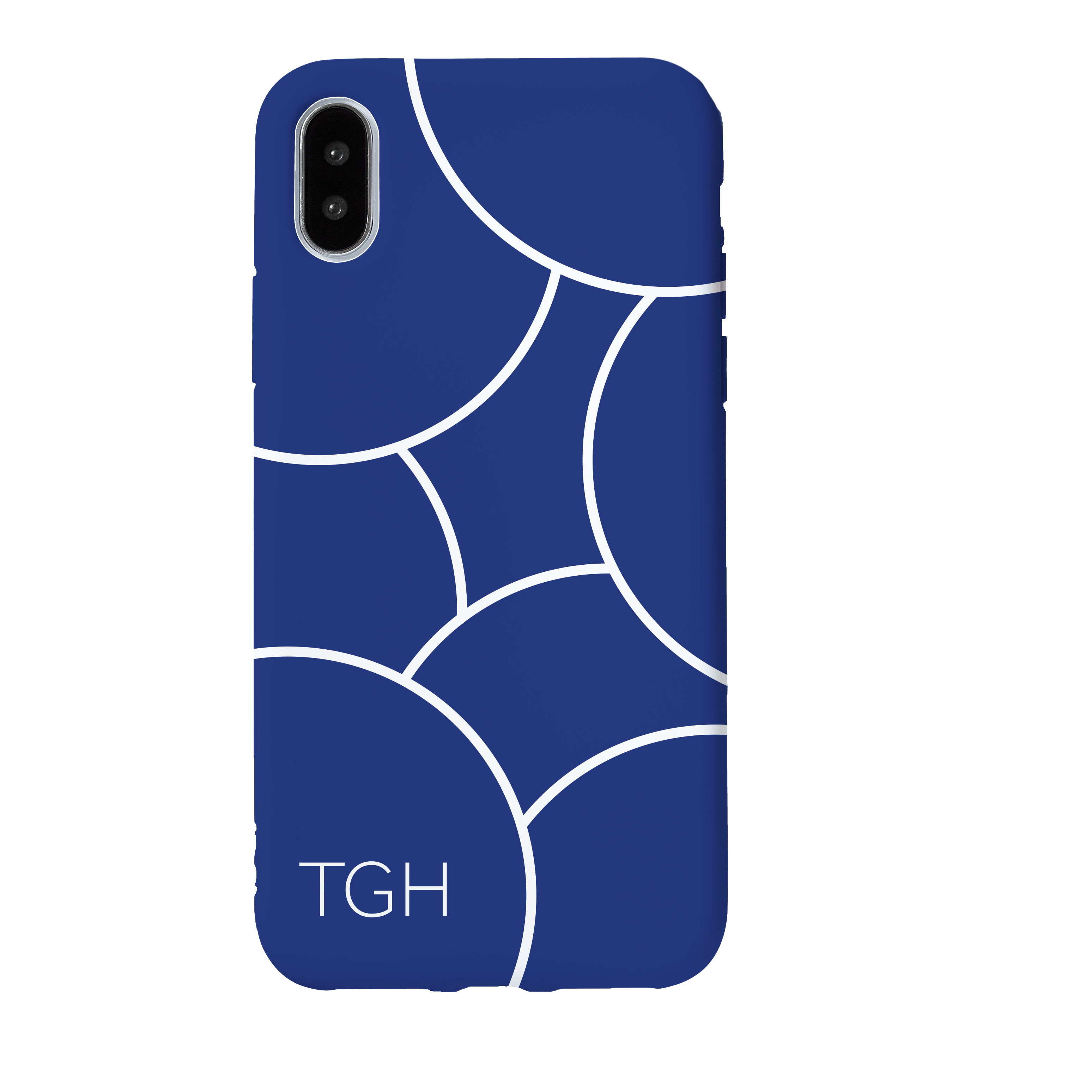 Image of The Gallery Hotel's designed blue phonecase.